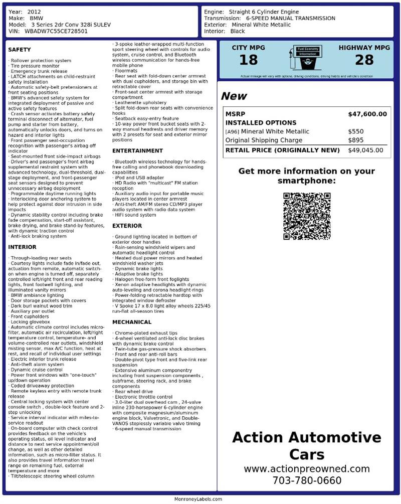 Used 2012 BMW 328i Convertible RWD image 2