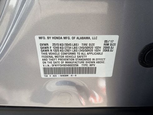 Certified 2017 Honda Pilot Touring image 25