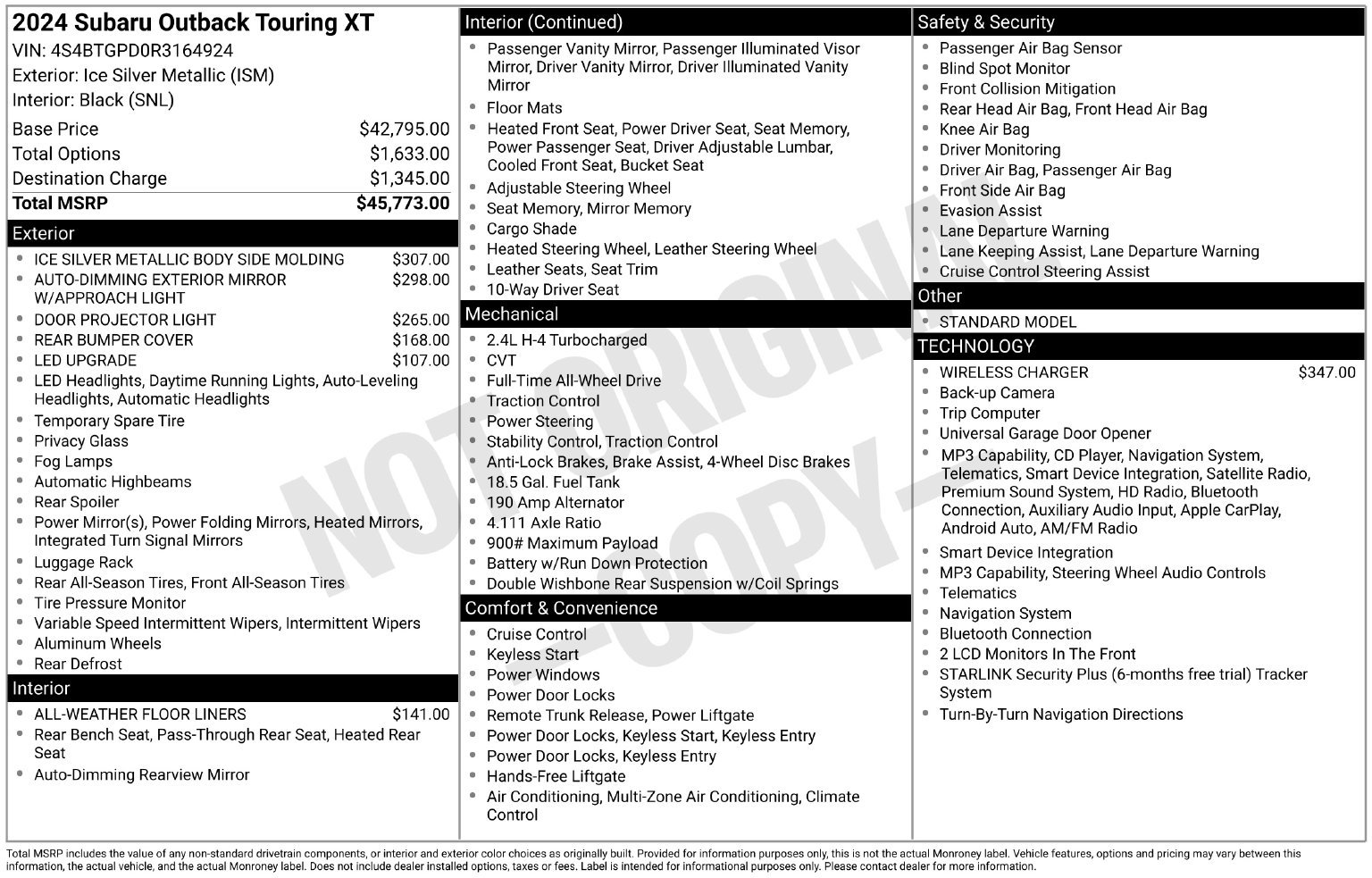 Certified 2024 Subaru Outback Touring XT AWD/4WD image 35