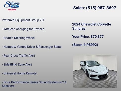Used 2024 Chevrolet Corvette Stingray Preferred Cpe w/ 2LT RWD image 16