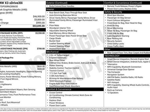 Used 2024 BMW X3 sDrive30i w/ Premium Package w/ZPA RWD image 42