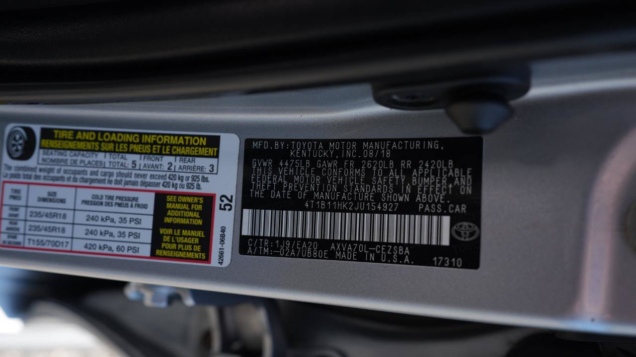 Used 2018 Toyota Camry SE w/ Moonroof Package FWD image 20