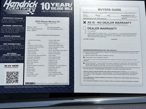 Used 2022 Nissan Murano SV w/ SV Midnight Edition Package AWD/4WD image 35