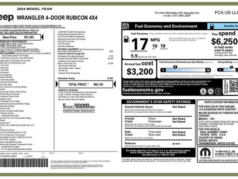 Certified 2024 Jeep Wrangler Unlimited Rubicon AWD/4WD image 3