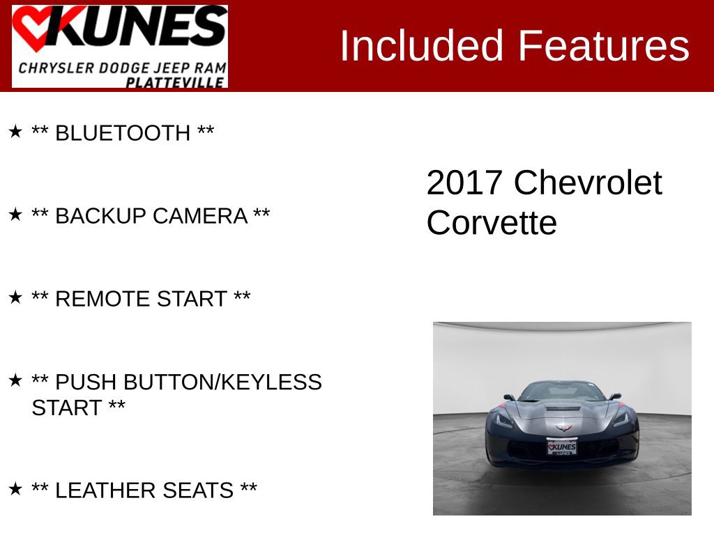Used 2017 Chevrolet Corvette Grand Sport w/ Grand Sport Heritage Package RWD image 2