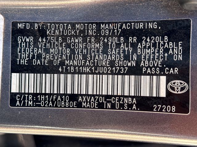 Used 2018 Toyota Camry LE w/ Moonroof Package FWD image 15