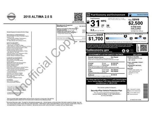 Used 2015 Nissan Altima 2.5 S w/ Power Driver Seat Package image 2