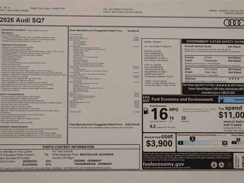 New 2026 Audi SQ7 Prestige image 32