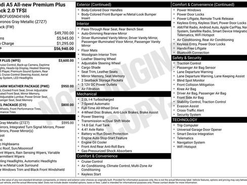 Certified 2025 Audi A5 2.0T Premium w/ Premium Plus AWD/4WD image 3