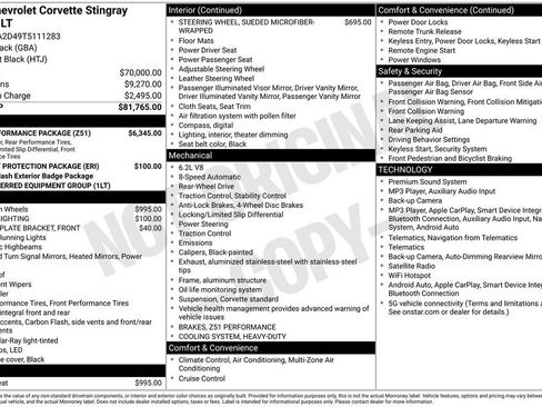 Used 2026 Chevrolet Corvette Stingray Coupe w/ Z51 Performance Package RWD image 15