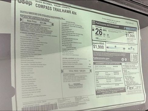 New 2026 Jeep Compass Trailhawk AWD/4WD image 14