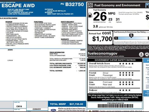 Certified 2023 Ford Escape ST-Line Select w/ Tech Pack #2 AWD/4WD image 4
