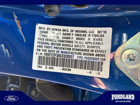 Used 2016 Honda Civic LX image 25