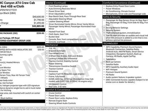 Used 2022 GMC Canyon AT4 w/ Trailering Package AWD/4WD image 2