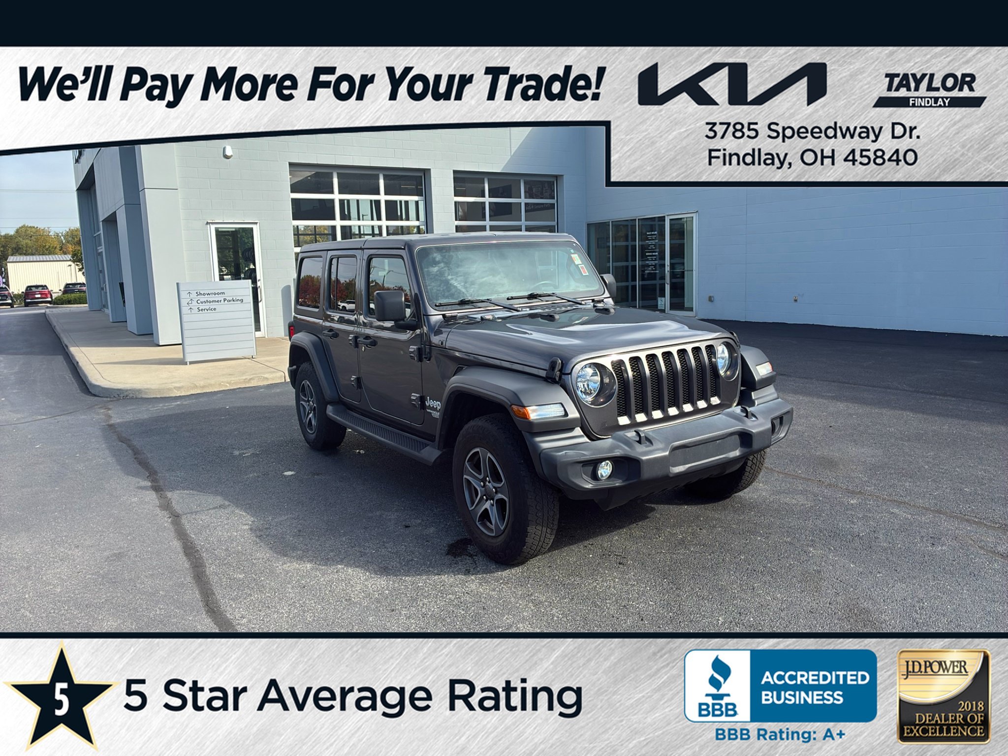 Used 2019 Jeep Wrangler Unlimited Sport S AWD/4WD image 1