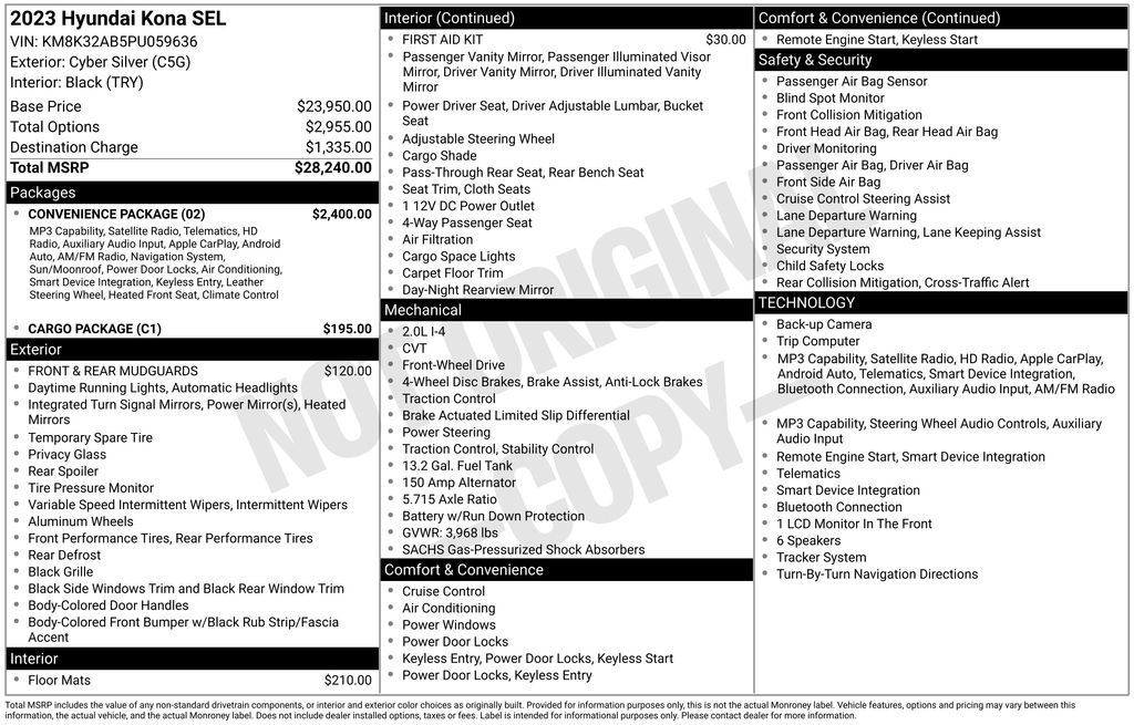 Certified 2023 Hyundai Kona SEL w/ Convenience Package FWD image 33