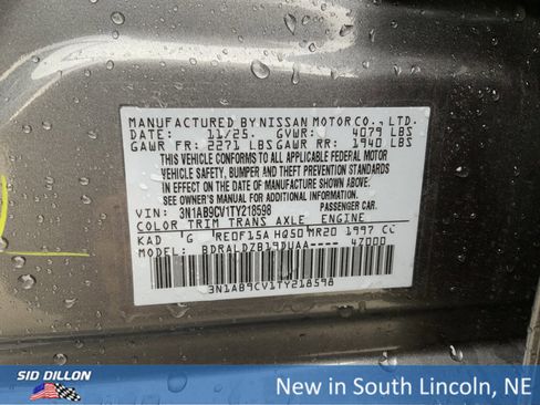 New 2026 Nissan Sentra SV w/ Floor Mat Package image 12