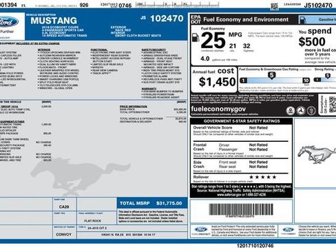 Used 2018 Ford Mustang Coupe w/ Equipment Group 101A RWD image 5