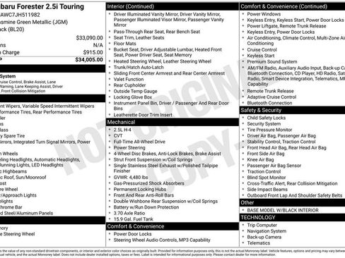 Used 2018 Subaru Forester 2.5i Touring image 39