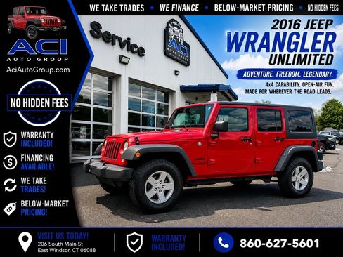 Used 2016 Jeep Wrangler Unlimited Sport w/ Quick Order Package 24S AWD/4WD image 1