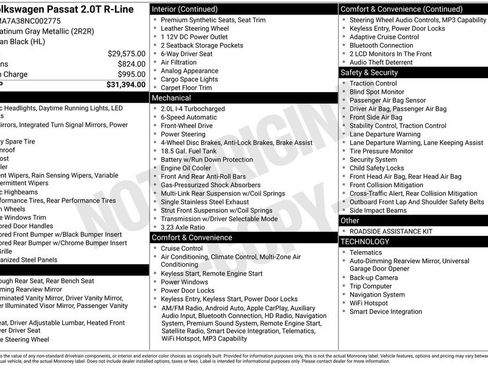 Certified 2022 Volkswagen Passat 2.0T R-Line image 2