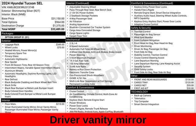 Used 2024 Hyundai Tucson SEL AWD/4WD image 62