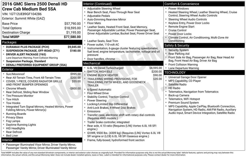 Used 2016 GMC Sierra 2500 Denali w/ Duramax Plus Package AWD/4WD image 30