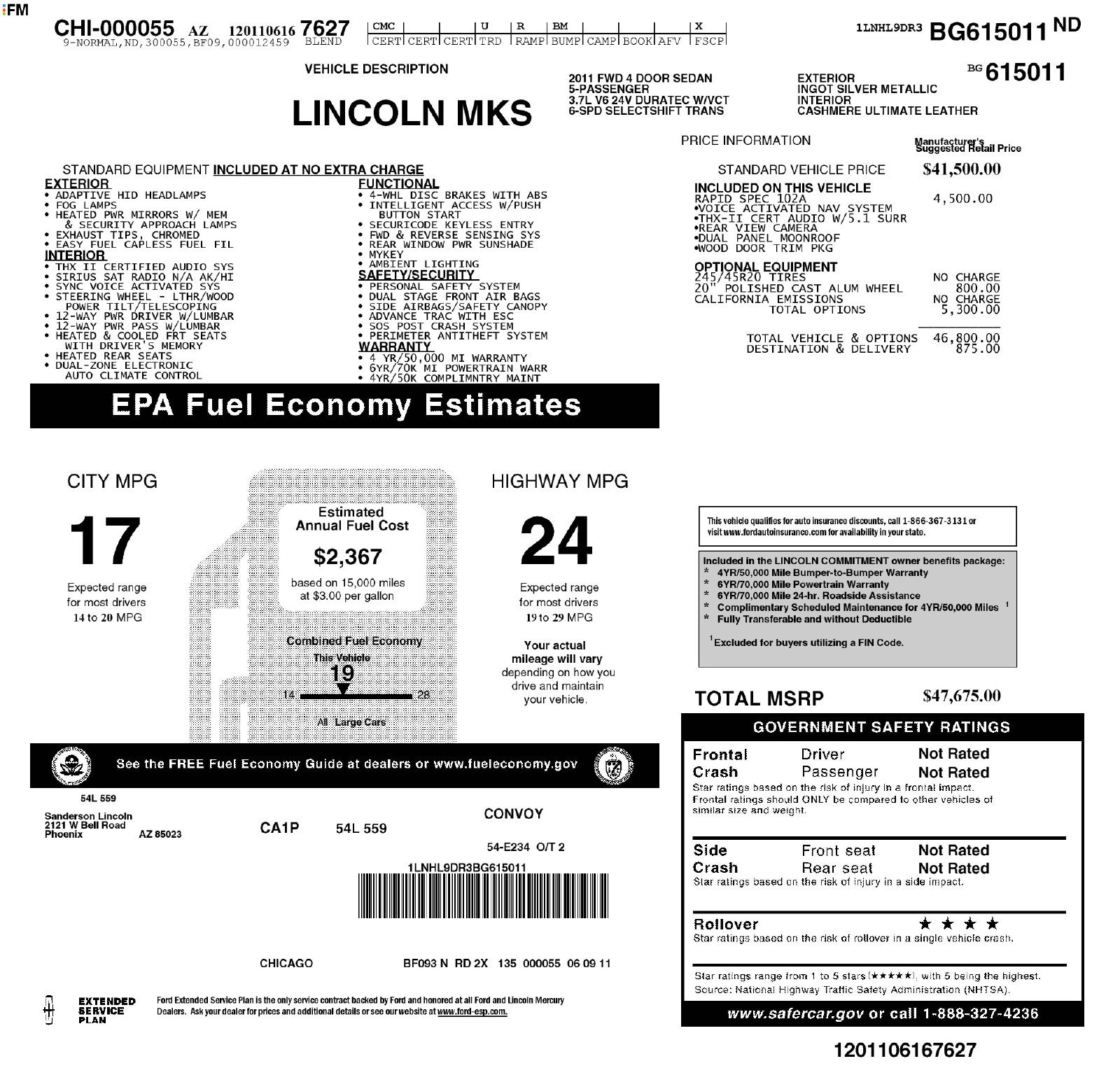 Used 2011 Lincoln MKS w/ 102A Rapid Spec Order Code FWD image 27