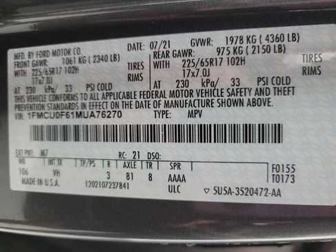 Used 2021 Ford Escape S FWD image 33