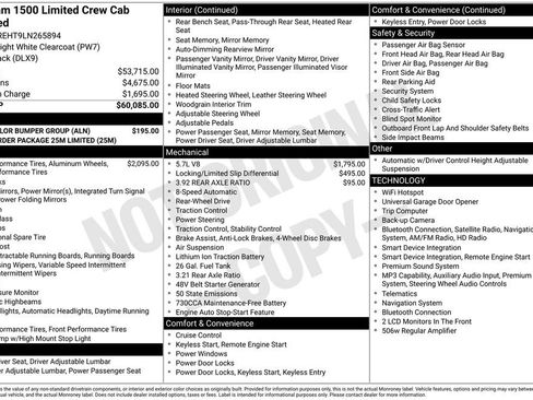 Used 2020 RAM 1500 Limited w/ Body Color Bumper Group RWD image 5