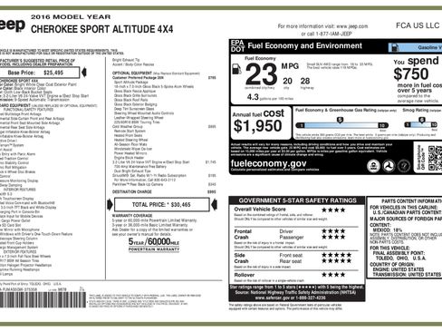 Used 2016 Jeep Cherokee Sport w/ Cold Weather Group image 11