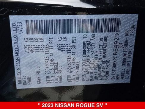 Certified 2023 Nissan Rogue SV AWD/4WD image 40