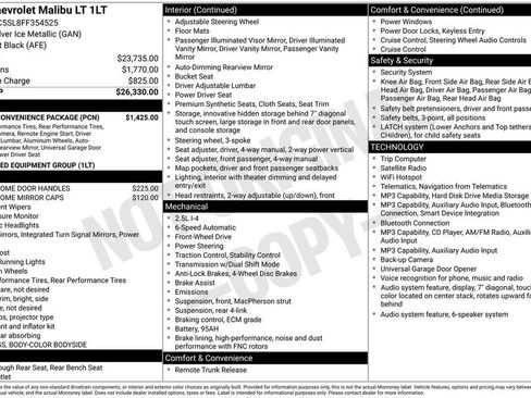 Used 2015 Chevrolet Malibu LT w/ Power Convenience Package FWD image 17