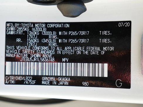 Used 2020 Toyota 4Runner SR5 Premium w/ Moonroof Package AWD/4WD image 69