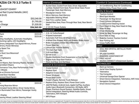 New 2026 MAZDA CX-70 3.3 Turbo S w/ Premium Package AWD/4WD image 37