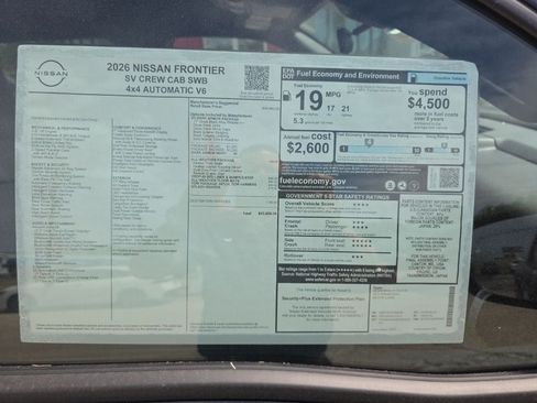 New 2026 Nissan Frontier SV AWD/4WD image 3