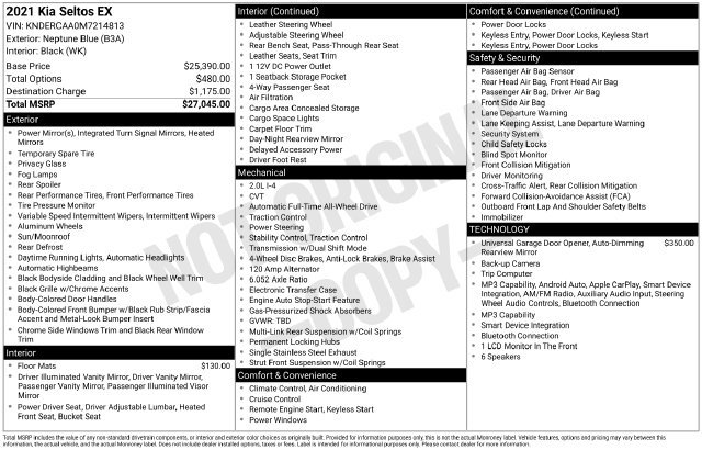 Certified 2021 Kia Seltos EX AWD/4WD image 31