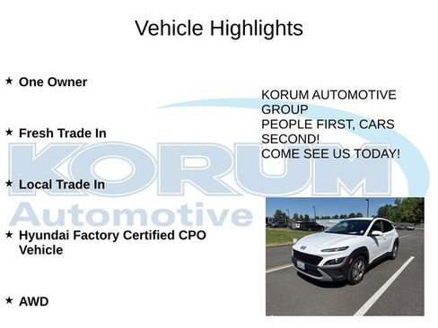 Used 2022 Hyundai Kona SEL w/ Cargo Package AWD/4WD image 4