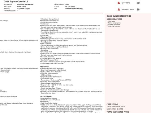 Used 2021 Toyota Corolla LE FWD image 3