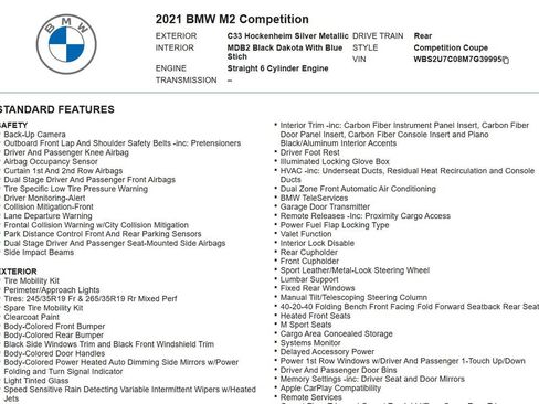 Used 2021 BMW M2 Competition RWD image 25