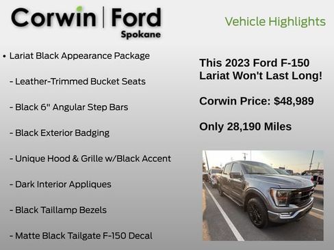 Used 2023 Ford F150 Lariat w/ Equipment Group 502A High AWD/4WD image 6