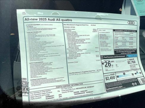 New 2025 Audi A5 2.0T Premium Plus image 16