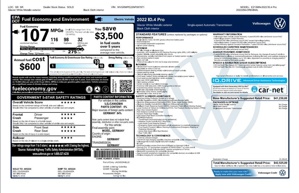 Used 2022 Volkswagen ID.4 Pro RWD image 3