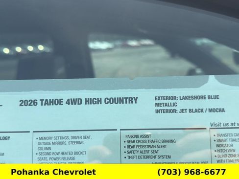 New 2026 Chevrolet Tahoe High Country AWD/4WD image 30