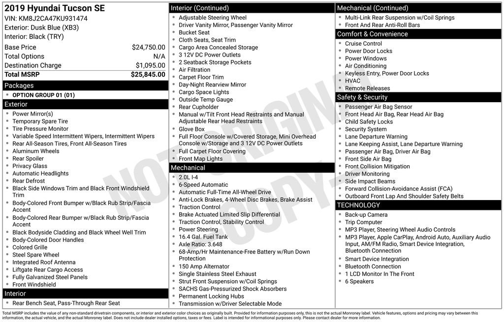 Used 2019 Hyundai Tucson SE AWD/4WD image 6