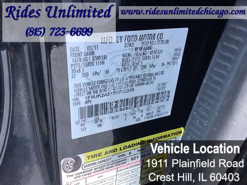 Used 2011 Ford Expedition EL Limited w/ 301A Rapid Spec Order Code image 21