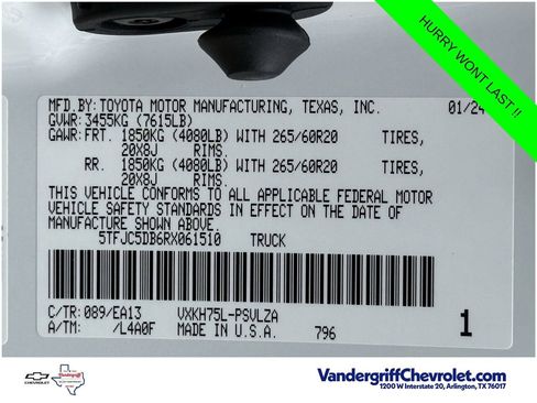 Used 2024 Toyota Tundra Limited AWD/4WD image 26