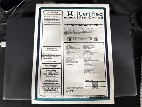Certified 2024 Honda Accord EX image 13