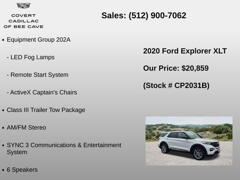 Used 2020 Ford Explorer XLT w/ Equipment Group 202A RWD image 6