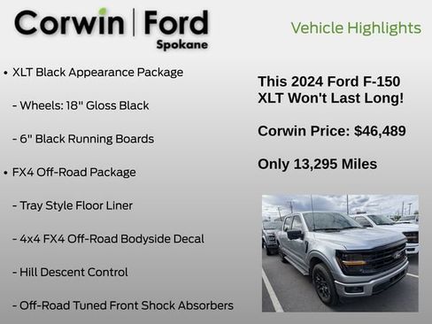 Used 2024 Ford F150 XLT w/ FX4 Off-Road Package AWD/4WD image 12